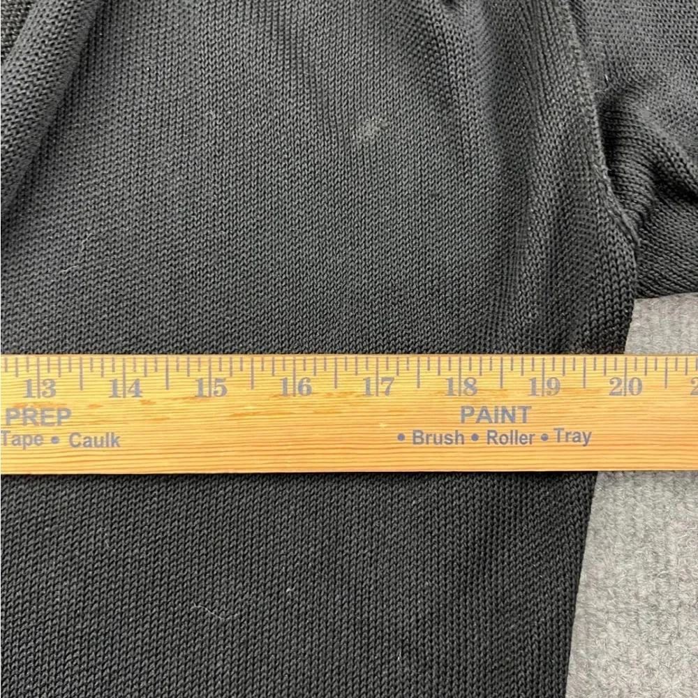 Lars Andersson Cardigan Women's 6 L Black Open Knit Long Sleeve Hooded, USA Made - Picture 5 of 8